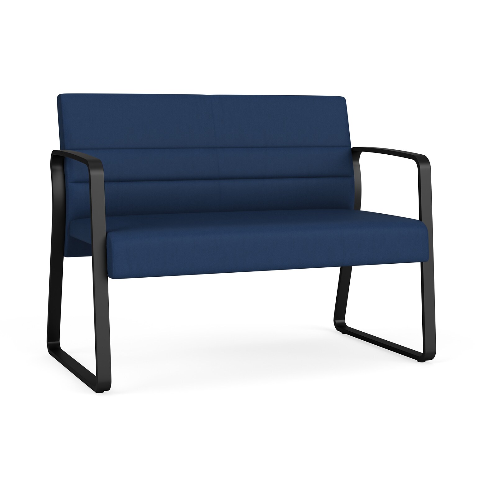 Lesro Waterfall 43W Vinyl Loveseat, Patriot Plus Imperial Blue/Black (WF1531.SBK-01PPIB)