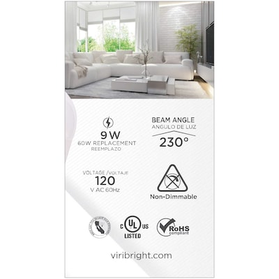 Viribright 9 Watts Selectable LED Household Bulb (640342)