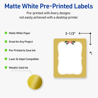 Avery Rectangle Multipurpose Labels, 4 x 3-1/3, White, 40/Pack (19479370469)