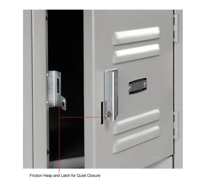 Global Industrial Capital 6-Tier 18-Door Box Locker, 36"W x 12"D x 78"H, Gray (652155GY)
