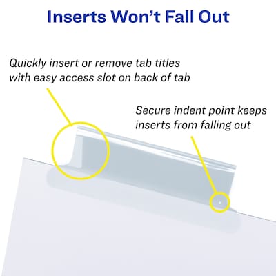 Avery Big Tab Insertable Paper Dividers, 5 Tabs, White (11122)