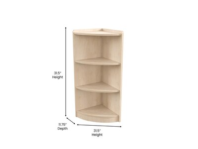 Flash Furniture Bright Beginnings 3-Section Corner Storage Unit, 31.5"H x 16.5"W x 11.75"D, Brown (MK-KE24039-GG)