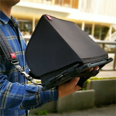 The Joy Factory aXtion Collapsible Sun Visor Fabric Solid 10"–11" Tablet Screen Hood for Tablets Black (CWX145)