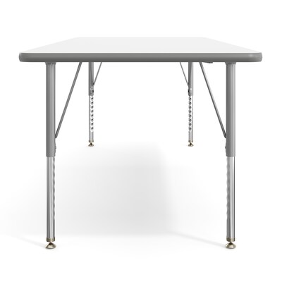 Flash Furniture Wren Rectangular Activity Table, 72" x 30", Height Adjustable, White Top/Silver Frame (XUA3072RECWHTP)