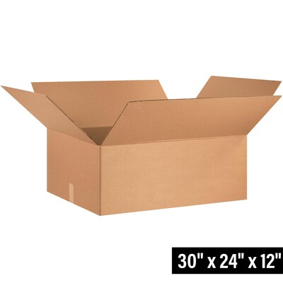 30 x 24 x 12 Shipping Boxes, 32 ECT, Brown, 15/Bundle (302412)