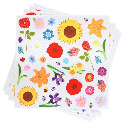 Ready2Learn Foam Flower Stickers, Multicolored, 152/Pack (CE-10095)