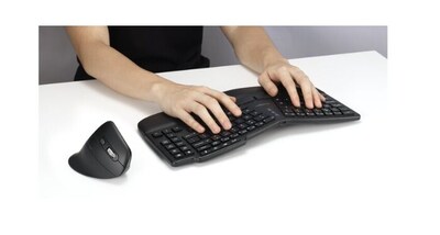Kensington Pro Fit Ergo KM675 EQ Wireless Ergonomic Gaming Keyboard and Mouse Combo, Black (K75492US)