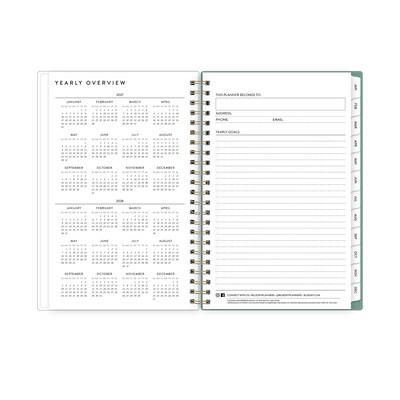 2027 Blue Sky Bespoke Letterpress Flowering Lemons 5" x 8" Calendar Year Weekly & Monthly Standard Planner, Seafoam