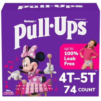Huggies Pull-Ups Potty Training Pants, Girls 4T-5T, 74/Carton (45272)