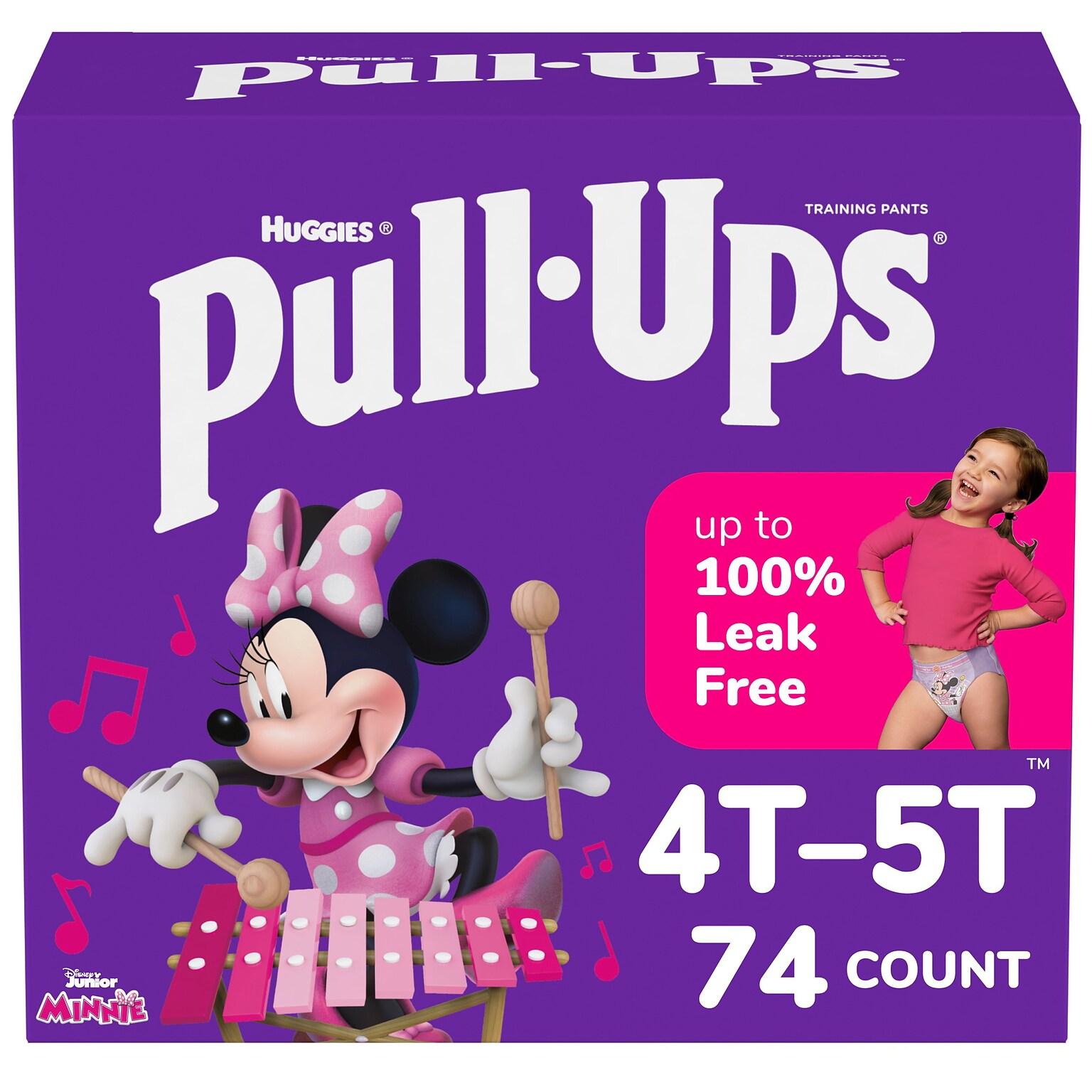 Huggies Pull-Ups Potty Training Pants, Girls 4T-5T, 74/Carton (45272)