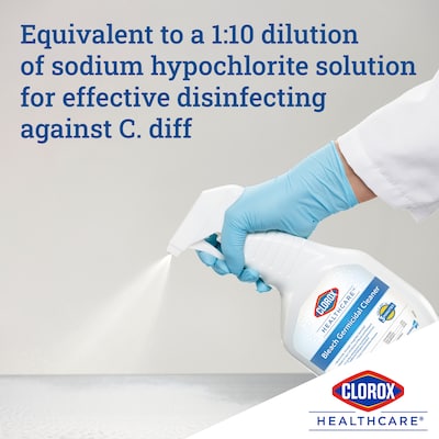 Clorox Healthcare Bleach Germicidal Cleaner, Pull-Top 32 Ounces, 6 Bottles/Case (68832)