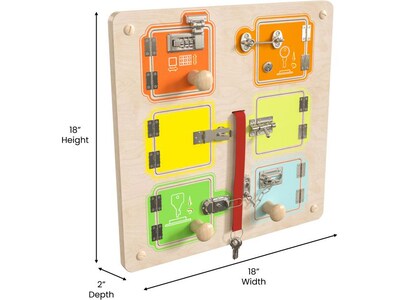 Flash Furniture Bright Beginnings Locks and Buckles STEAM Wall Activity Board (MK-ME12531-GG)