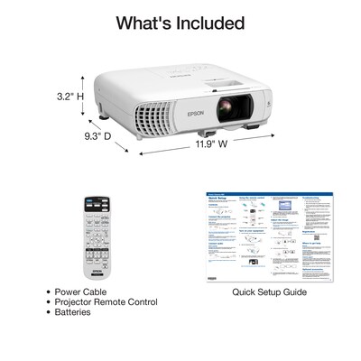 Epson Home Cinema HDMI/USB Portable LCD Home Theater Projector (V11HB63020)