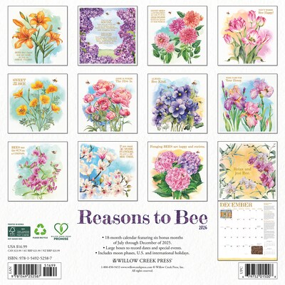 2026 Willow Creek Reasons to Bee 12 x 12 Monthly Wall Calendar (52587)