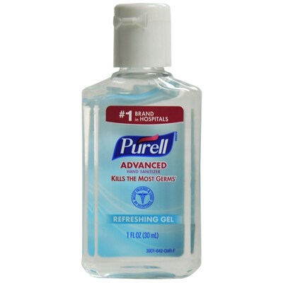 Purell Advanced Hand Sanitizer, 1 oz Travel Size, 36 Bottles/Dispensit Box, 12 Dispensit Boxes/Carto