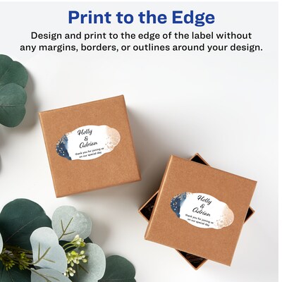 Avery Laser/Inkjet Decorative Edge Waterproof Multipurpose Labels, 2.25"  x 1.125", White, 2100/Box (94061)