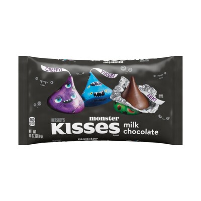 Hercheys Monster KISSES Milk Chocolate Candy Bag, 10 oz. (HEC12152)
