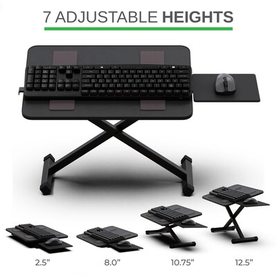 Uncaged Ergonomics KT3 Adjustable Standing Keyboard Stand and Mouse Tray, Black (KT3-B)