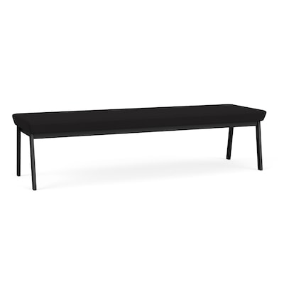 Lesro Newport Fabric 3-Seat Waiting Reception Bench, Open House Black (NP3001.SBK-01OHBK)