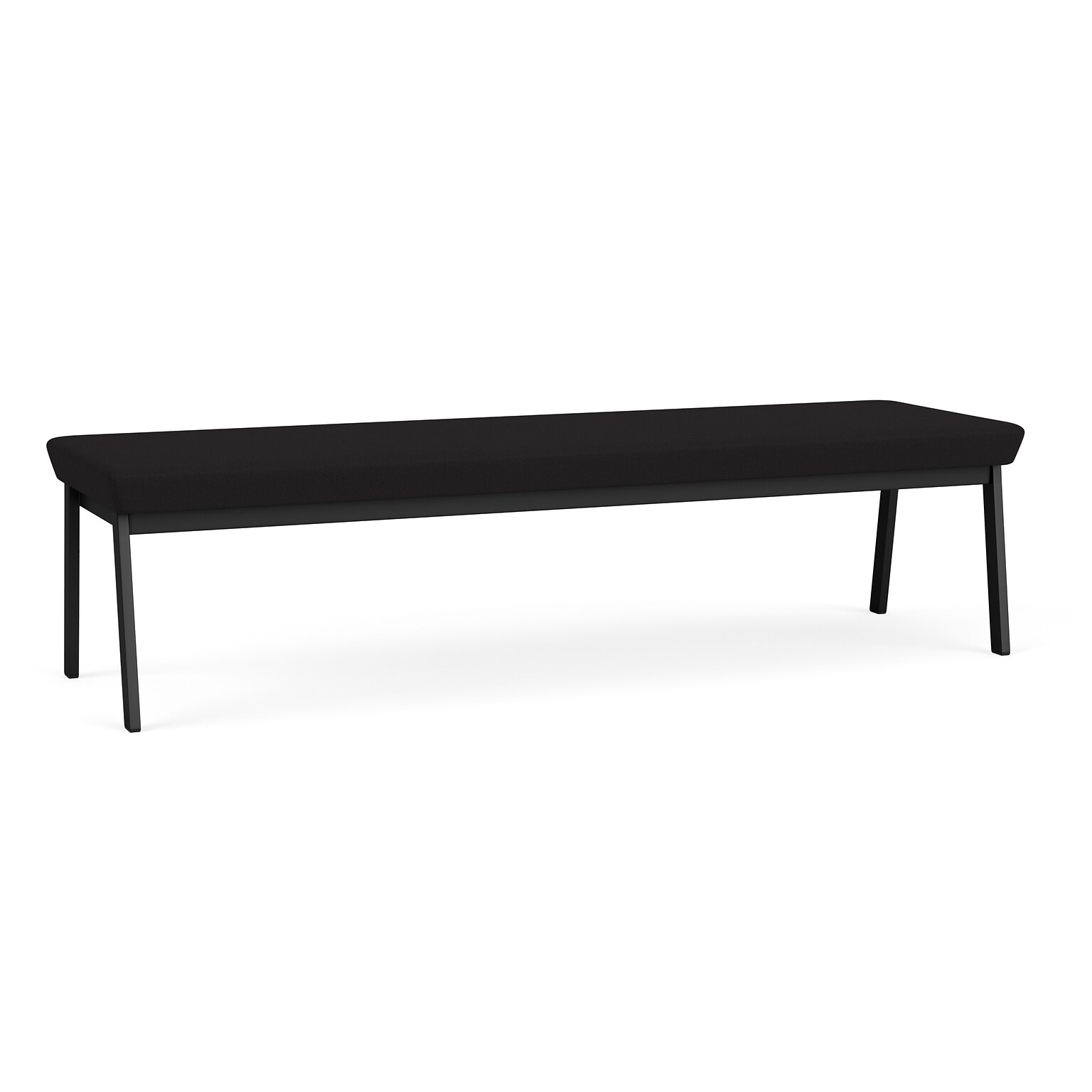 Lesro Newport Fabric 3-Seat Waiting Reception Bench, Open House Black (NP3001.SBK-01OHBK)