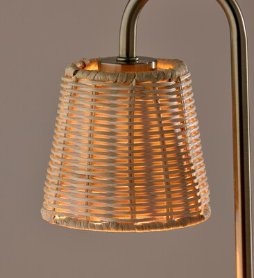 Simplee Adesso Ridgley Candlewarmer 13.25" Halogen Table Lamp, Antique Brass (SL1190-21)