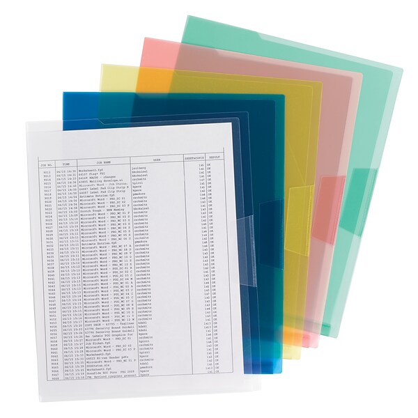 Smead Organized Up Poly Binder Pockets, 3-Hole Punched, Clear, 5/Pack  (89506)