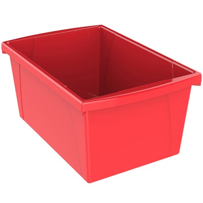 Storex Plastic Medium Classroom Storage Bin, 16.75"x 11.87"x 8.28", Red, Pack of 2 (STX61483U06C-2)
