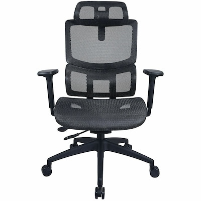 Lorell Ripley Ergonomic Mesh Swivel Executive Chair, Black (LLR63200)
