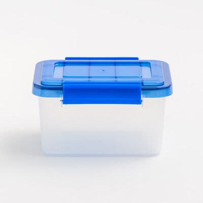 Iris 6.5 Quart Element Resistant Ultimate Clear Plastic Latching Storage Bin, Clear, 5/Pack (500136)