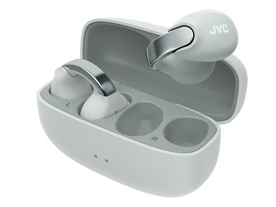 JVC Nearphones Wireless Open-Ear Earbuds, Bluetooth, Ice Grey (HANP1TH)