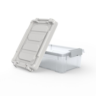 Staples 12 Qt. Latch Lid Storage Bin, Clear (TR58304)