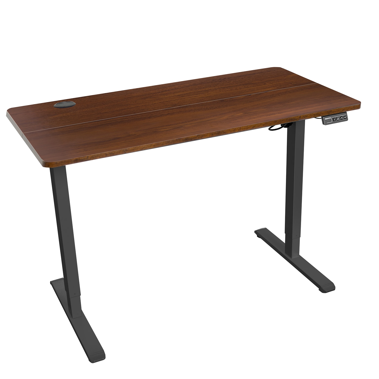 Mount-It! 40W Electric Rectangular Adjustable Standing Desk, Hazelnut/Black (MI-8036)