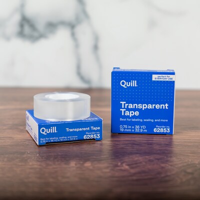 Quill Transparent Tape Refill, 3/4" x 36 yds., 3 Rolls/Pack (62853-QCC)