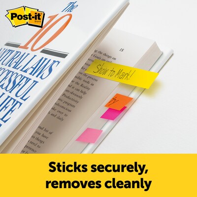 Post-it Page Markers, Assorted Colors , .5 in. x 1.875 in., 100 Sheets/Pad, 5 Pads/Pack (6705AN)