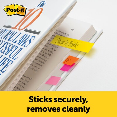 Post-it Page Markers, Assorted Colors , .5 in. x 1.875 in., 100 Sheets/Pad, 5 Pads/Pack (6705AN)