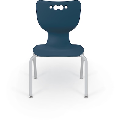 MooreCo 14" Hierarchy Student Chair with 4 Legs, Navy/Platinum Base (703673562553)