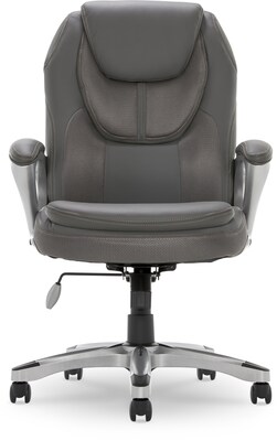 Serta Amplify Ergonomic Faux Leather Swivel Executive Chair, Light Gray (43673C)