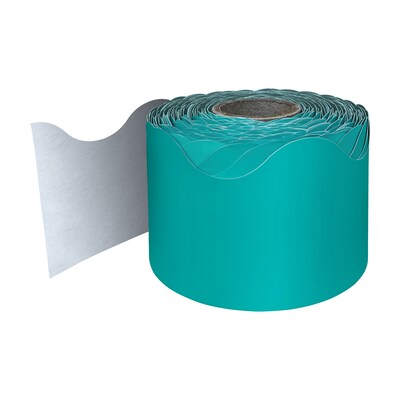 Carson Dellosa Education Rolled Scalloped Border ,2-1/4 x 65, Teal, 3/Bundle (CD-108471-3)