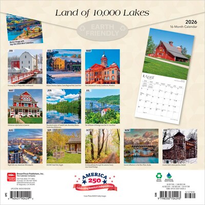 2026 BrownTrout Land of 10 000 Lakes Minnesota Places 12 x 12 Monthly Wall Calendar (9798330704293)
