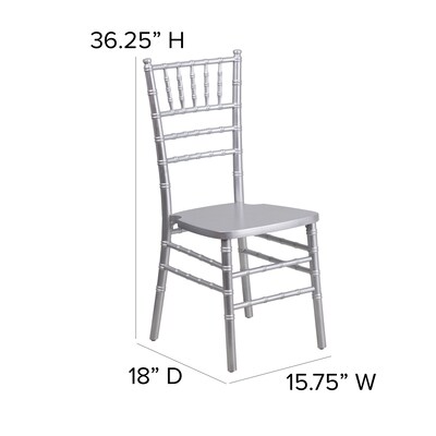 Flash Furniture HERCULES Series Wood Chiavari Chair, Silver, 2 Pack (2XSSILVER)