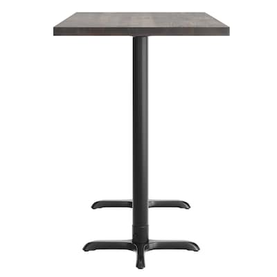 Flash Furniture Bennett Wooden Commercial Indoor Table, 60" x 30", Dark Brown Top/Black Base (GSF3060DBT2222B)