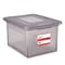 Staples Hanging File Box, Snap Lid, Letter/Legal Size, Frost Gray (TR57623)