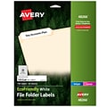 Avery EcoFriendly Laser/Inkjet File Folder Labels, 2/3 x 3 7/16, White, 30 Labels/Sheet, 25 Sheets