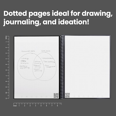 Rocketbook Core Smart Notebook, 8.5" x 11", Dot-Grid Ruled, 32 Pages, Black (EVR-L-RC-A-FR)
