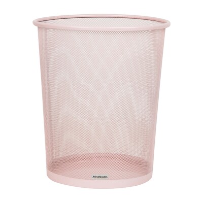 Mind Reader Metal Mesh Trash Can Without Lid, 4.4 Gallon, Pink (1CIRGA-PNK)