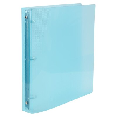 JAM Paper 1" 3-Ring Flexible Poly Binder, Light Blue (PB75239LB)