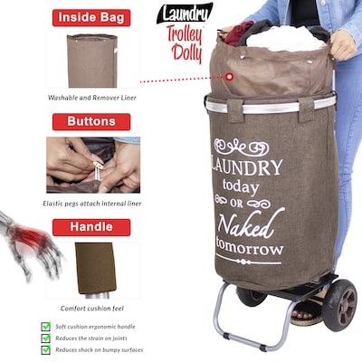 Dbest Laundry Trolley Dolly, Brown (01-563MB)