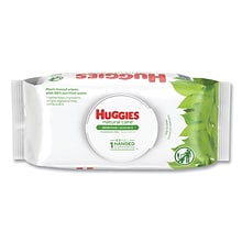 Huggies® Natural Care Sensitive Baby Wipes, 3.88 x 6.6, Unscented, White, 56/Pack, 8 Packs/Carton