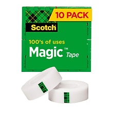 Scotch Magic Invisible Tape Refill,  3/4 x 27.77 yds., 10/Pack (810K10)