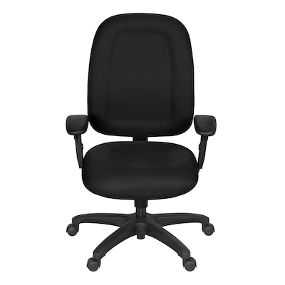 Regency Comfort Series Armless Ergonomic Fabric Swivel Task Chair, Black (125-BK)